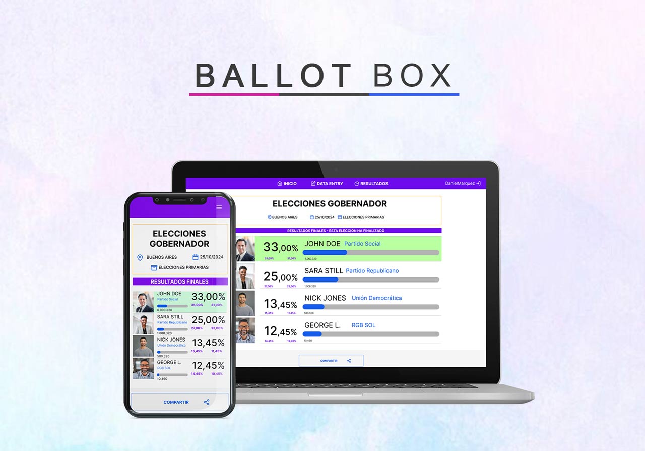 Ballot Box es la nueva solución para seguimiento de resultados de votación en tiempo real. La plataforma ofrece diversas utilidades y funciones, desde una Boca de Urna hasta el conteo de votos en una elección general con o sin margen de error. Puedes usar Ballot Box de muchas formas y el único límite es tu imaginación.